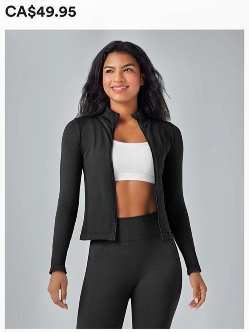 Halara OneForm Seamless Flow Stand Collar Long Sleeve Thumb Hole Yoga Jacket